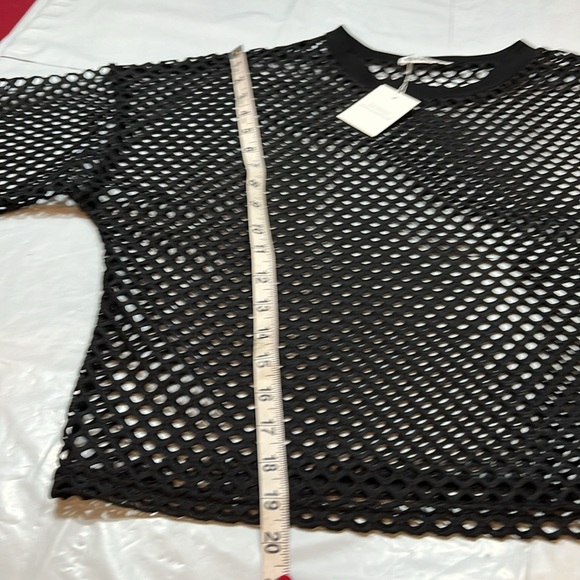 MESH Short sleeved PULLOVER SHIRT Crop Top CLUB dance biker punk rock 80s 90s XL - Picture 8 of 10